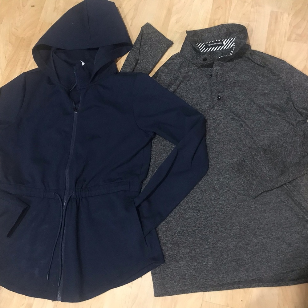 2 Medium Jogging/Fitness/Hiking Long Sleeve Shirt & Jacket w/ Hood